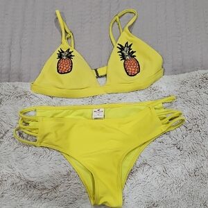 Hollister Neon Yellow Swim Bikini Bottoms